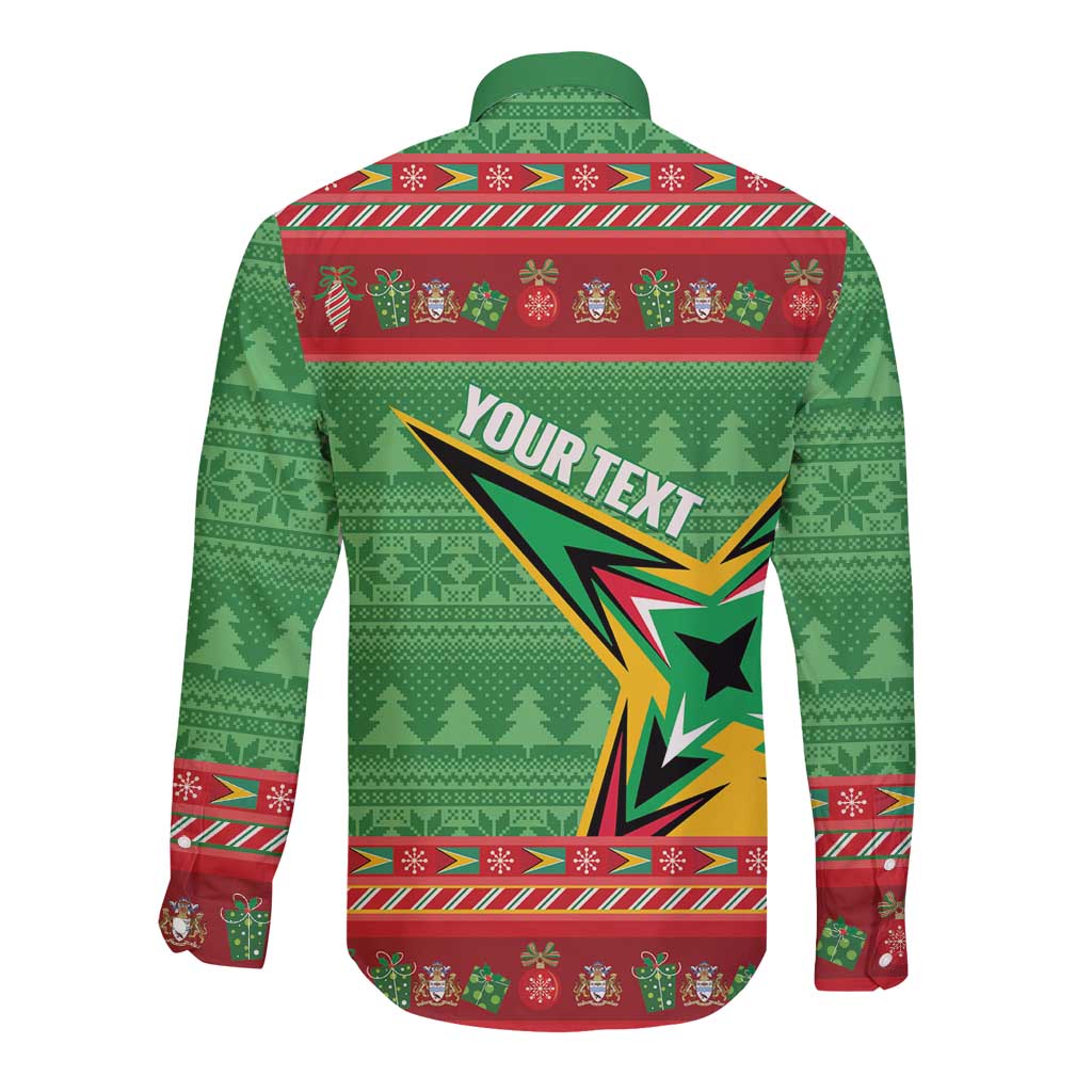 Personalized Guyana Cricket Christmas Long Sleeve Button Shirt Amazon Warriors Merry Xmas - Wonder Print Shop