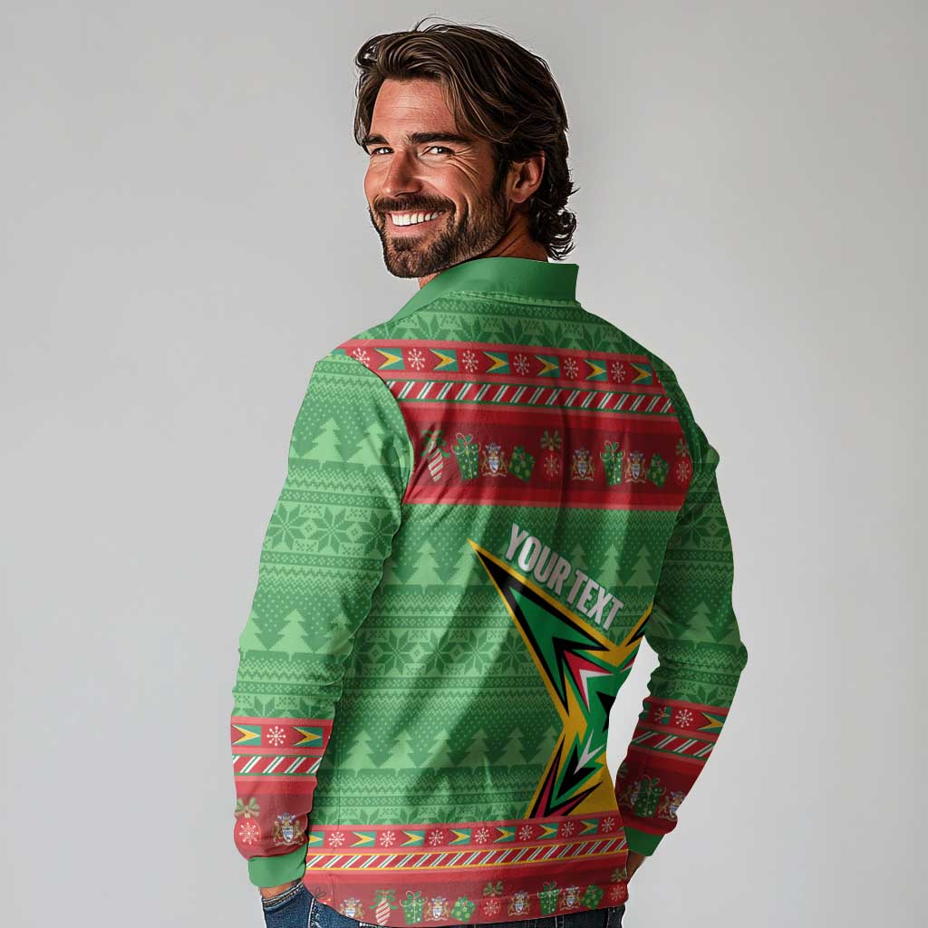 Personalized Guyana Cricket Christmas Long Sleeve Polo Shirt Amazon Warriors Merry Xmas - Wonder Print Shop