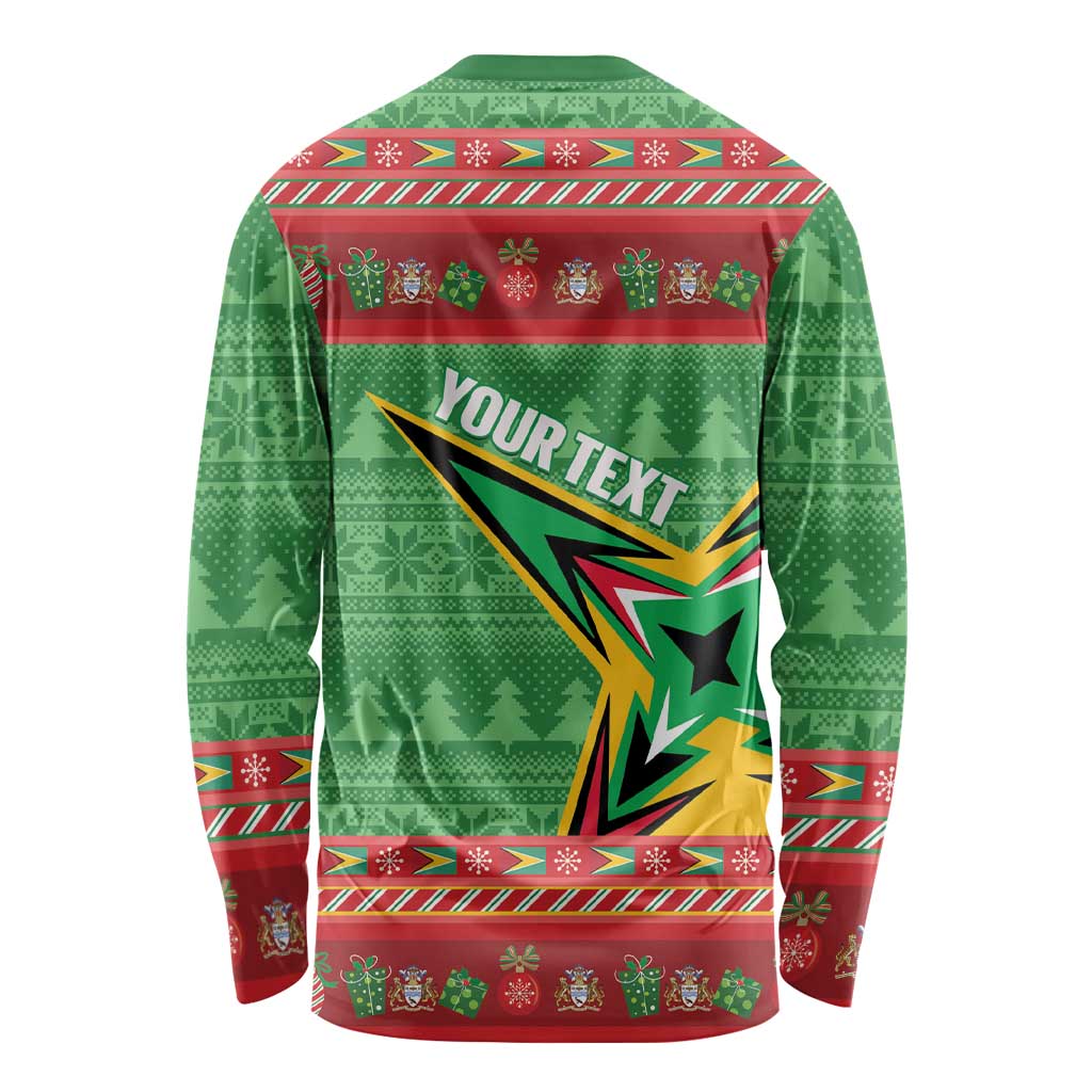 Personalized Guyana Cricket Christmas Long Sleeve Shirt Amazon Warriors Merry Xmas - Wonder Print Shop