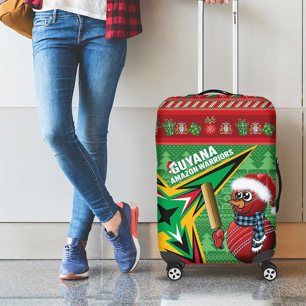 Guyana Cricket Christmas Luggage Cover Amazon Warriors Merry Xmas - Wonder Print Shop