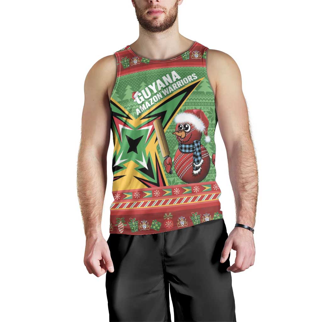 Personalized Guyana Cricket Christmas Men Tank Top Amazon Warriors Merry Xmas - Wonder Print Shop
