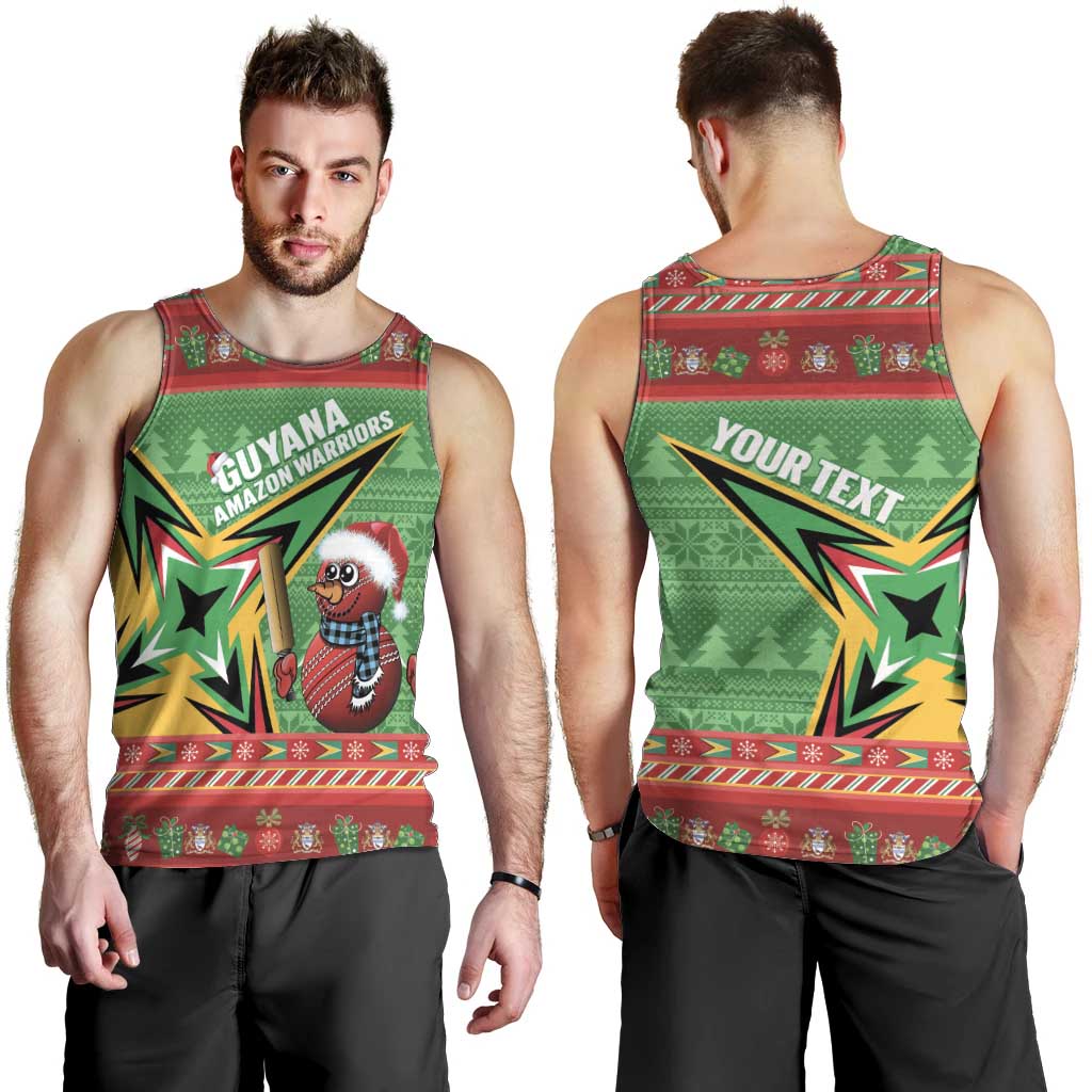 Personalized Guyana Cricket Christmas Men Tank Top Amazon Warriors Merry Xmas - Wonder Print Shop