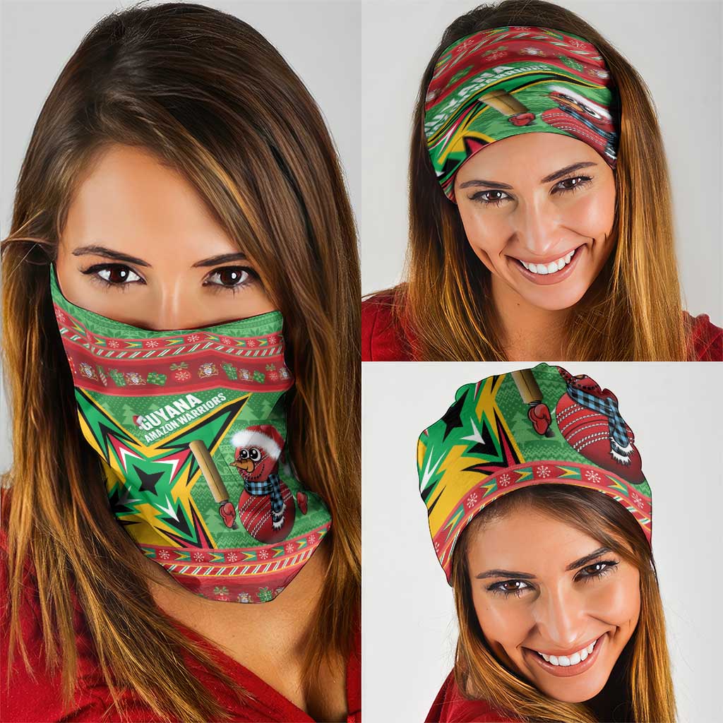 Guyana Cricket Christmas Neck Gaiter Amazon Warriors Merry Xmas - Wonder Print Shop