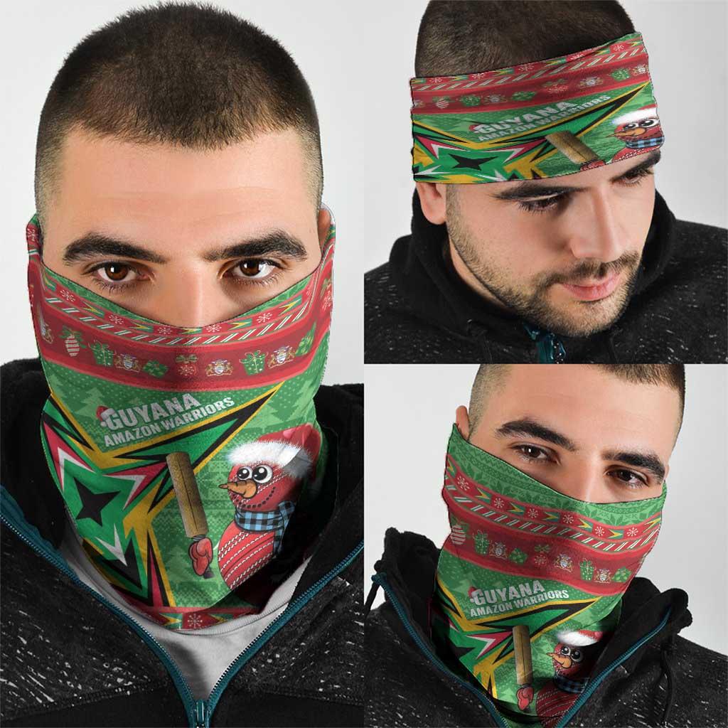 Guyana Cricket Christmas Neck Gaiter Amazon Warriors Merry Xmas - Wonder Print Shop