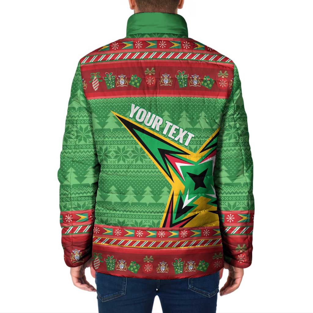 Personalized Guyana Cricket Christmas Padded Jacket Amazon Warriors Merry Xmas - Wonder Print Shop