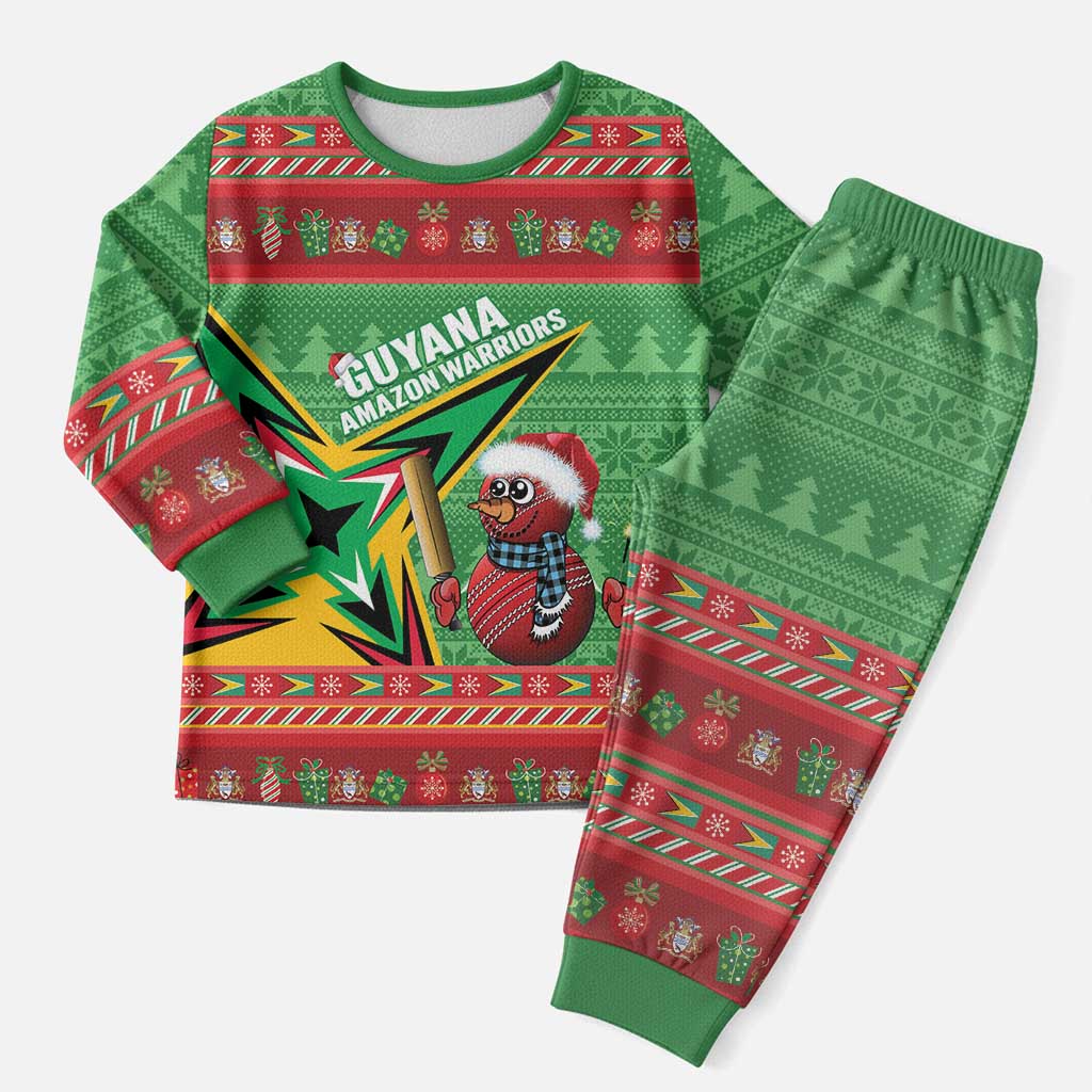 Personalized Guyana Cricket Christmas Pajama Set Amazon Warriors Merry Xmas - Wonder Print Shop