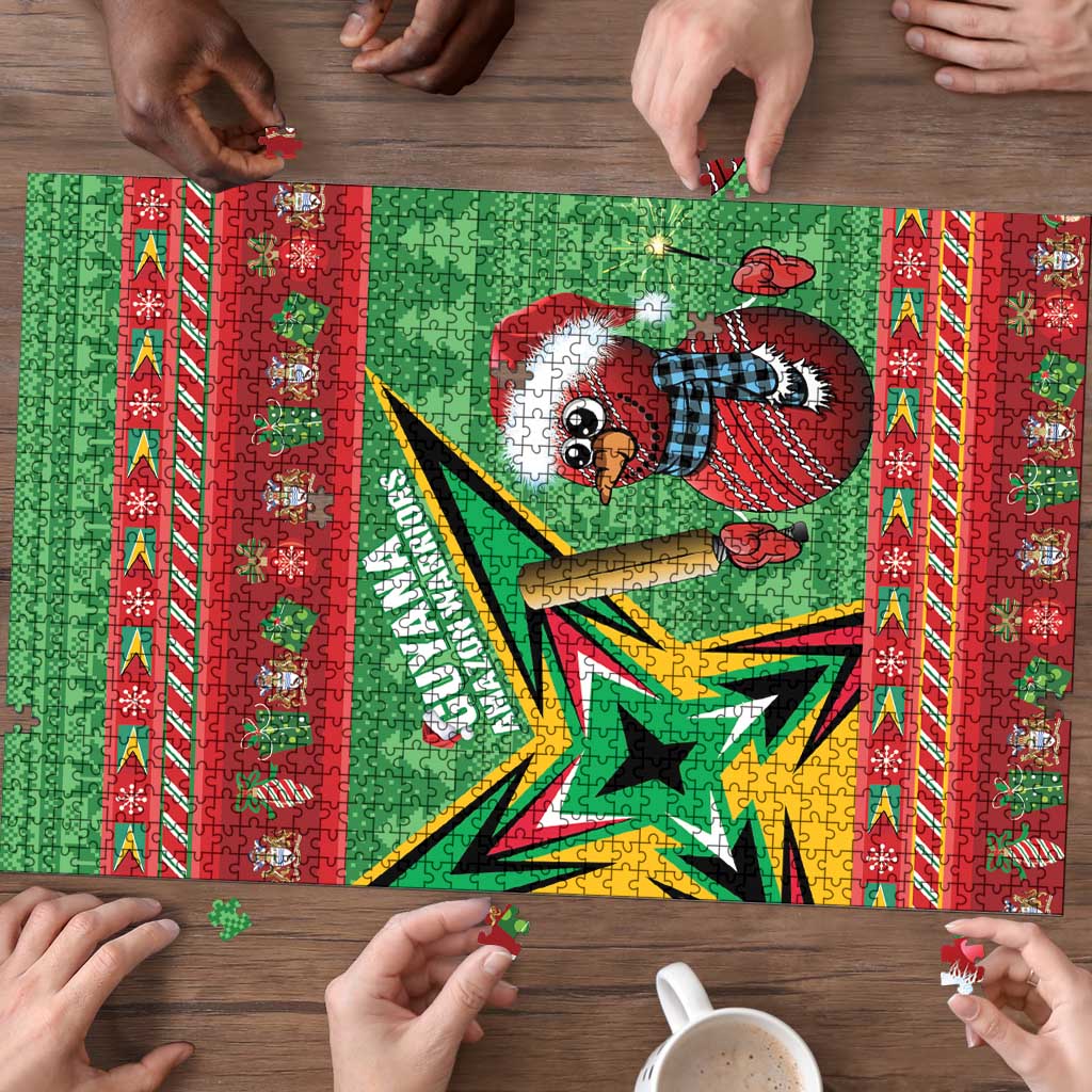 Guyana Cricket Christmas Puzzle Amazon Warriors Merry Xmas - Wonder Print Shop