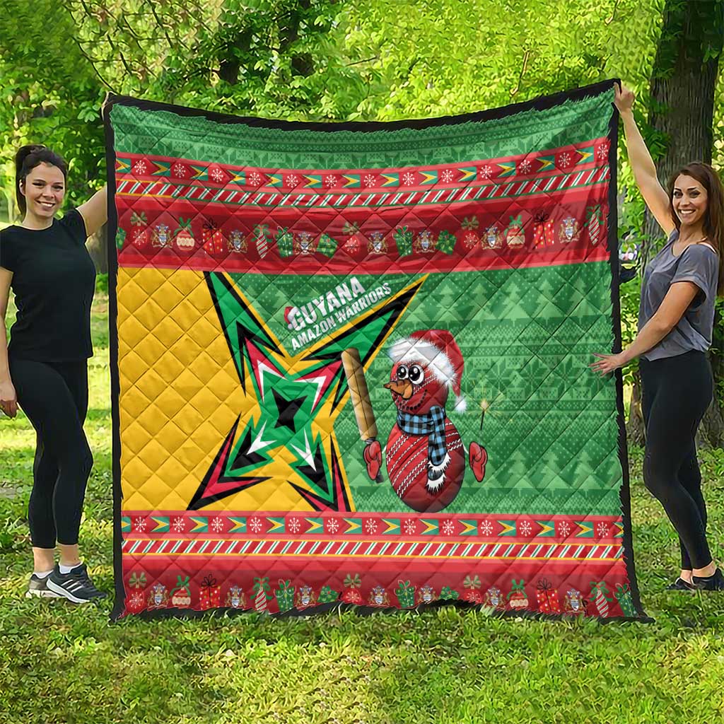Guyana Cricket Christmas Quilt Amazon Warriors Merry Xmas - Wonder Print Shop