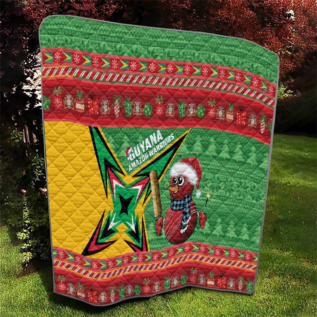 Guyana Cricket Christmas Quilt Amazon Warriors Merry Xmas - Wonder Print Shop