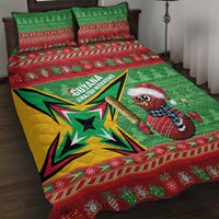 Guyana Cricket Christmas Quilt Bed Set Amazon Warriors Merry Xmas - Wonder Print Shop