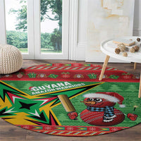 Guyana Cricket Christmas Round Carpet Amazon Warriors Merry Xmas - Wonder Print Shop