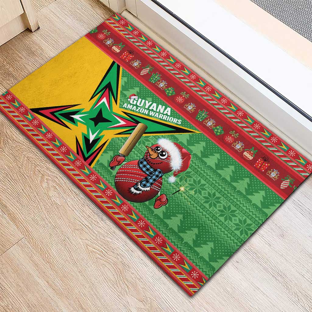 Guyana Cricket Christmas Rubber Doormat Amazon Warriors Merry Xmas - Wonder Print Shop