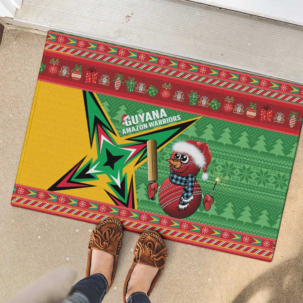 Guyana Cricket Christmas Rubber Doormat Amazon Warriors Merry Xmas - Wonder Print Shop