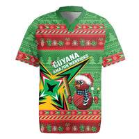 Personalized Guyana Cricket Christmas Rugby Jersey Amazon Warriors Merry Xmas - Wonder Print Shop