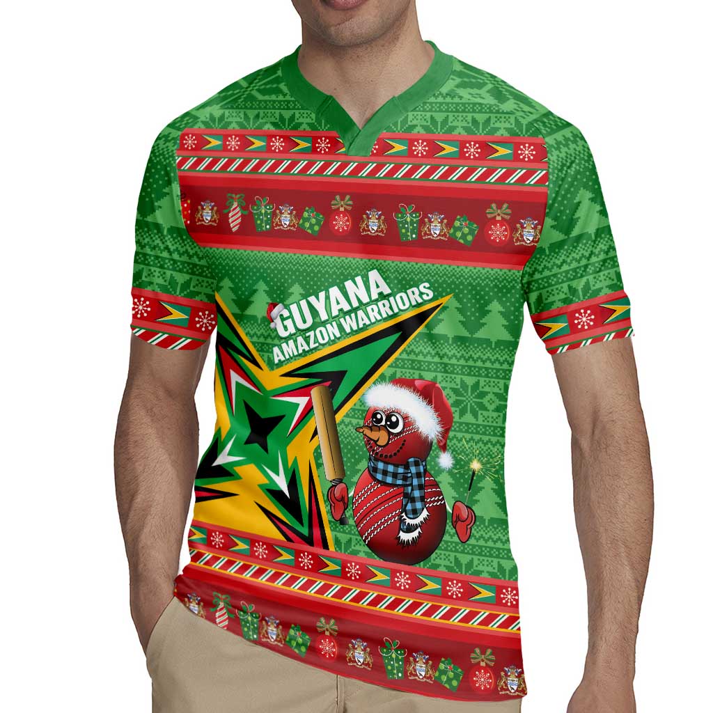 Personalized Guyana Cricket Christmas Rugby Jersey Amazon Warriors Merry Xmas - Wonder Print Shop