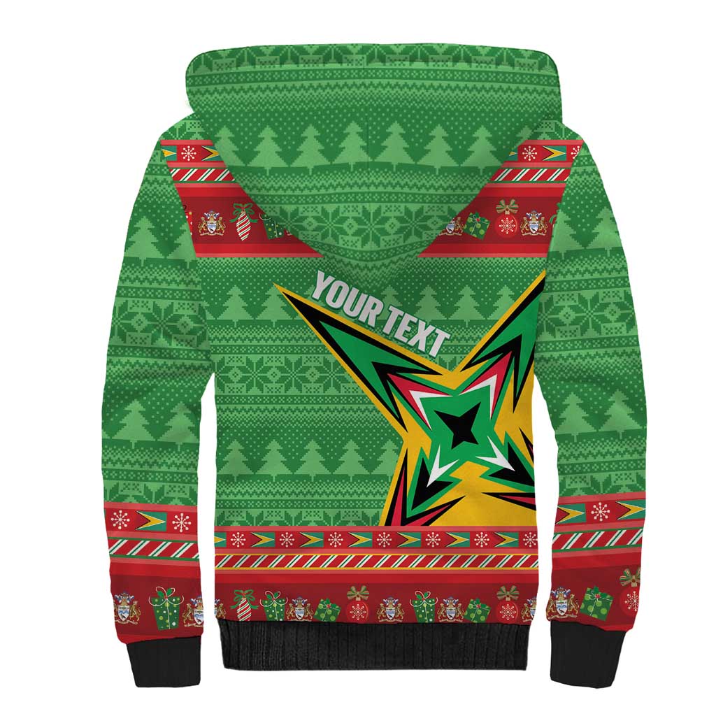 Personalized Guyana Cricket Christmas Sherpa Hoodie Amazon Warriors Merry Xmas - Wonder Print Shop