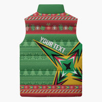Personalized Guyana Cricket Christmas Sleeveless Puffer Jacket Amazon Warriors Merry Xmas - Wonder Print Shop
