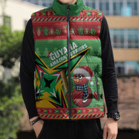 Personalized Guyana Cricket Christmas Sleeveless Puffer Jacket Amazon Warriors Merry Xmas - Wonder Print Shop