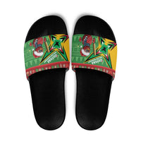 Guyana Cricket Christmas Slide Sandals Amazon Warriors Merry Xmas - Wonder Print Shop