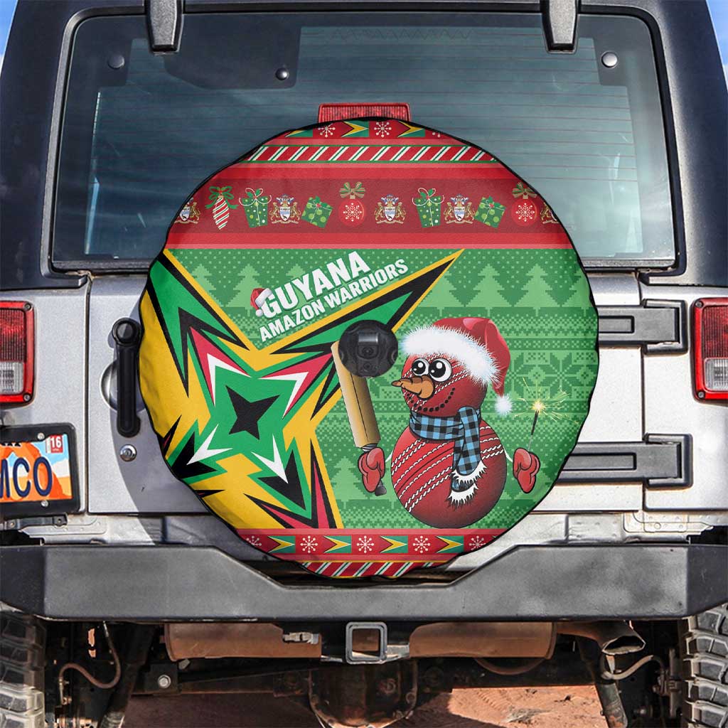 Guyana Cricket Christmas Spare Tire Cover Amazon Warriors Merry Xmas - Wonder Print Shop