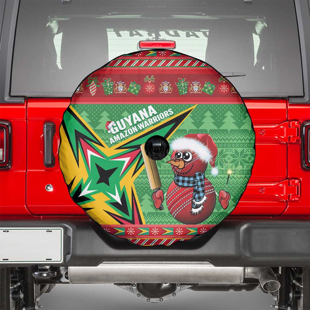 Guyana Cricket Christmas Spare Tire Cover Amazon Warriors Merry Xmas - Wonder Print Shop