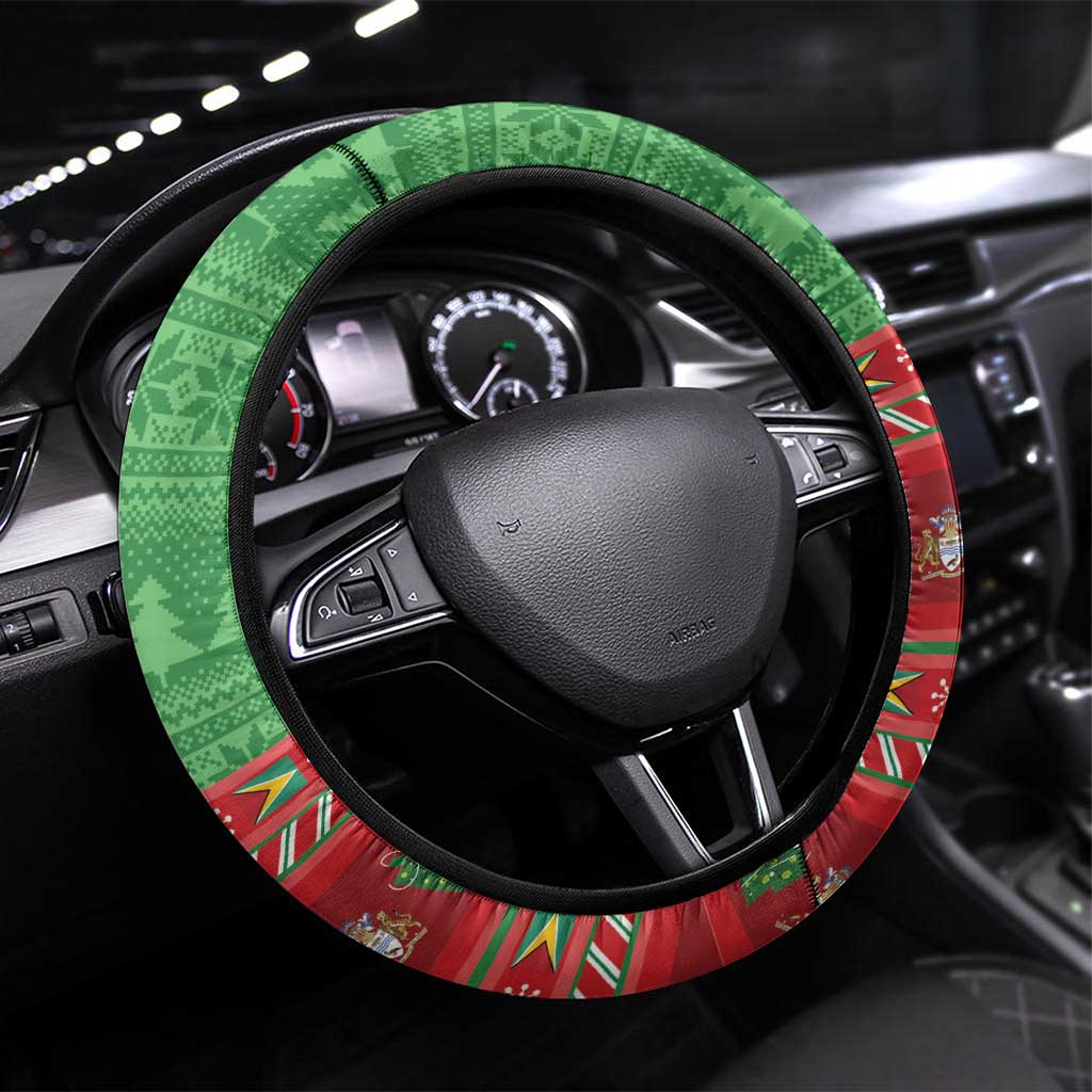 Guyana Cricket Christmas Steering Wheel Cover Amazon Warriors Merry Xmas - Wonder Print Shop