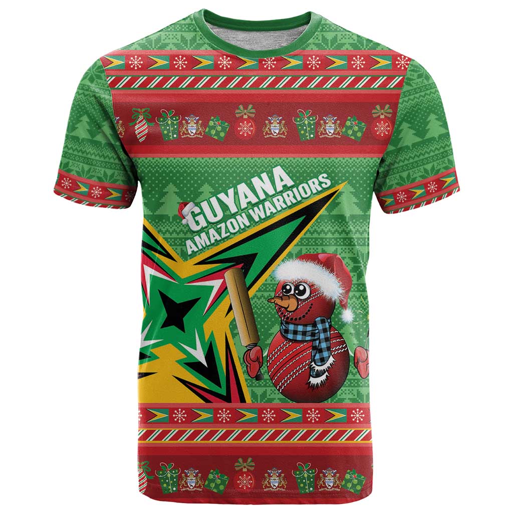 Personalized Guyana Cricket Christmas T Shirt Amazon Warriors Merry Xmas - Wonder Print Shop