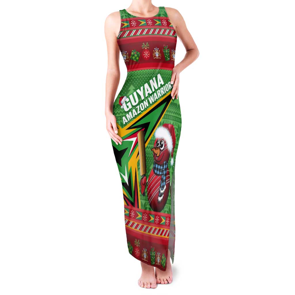 Personalized Guyana Cricket Christmas Tank Maxi Dress Amazon Warriors Merry Xmas - Wonder Print Shop