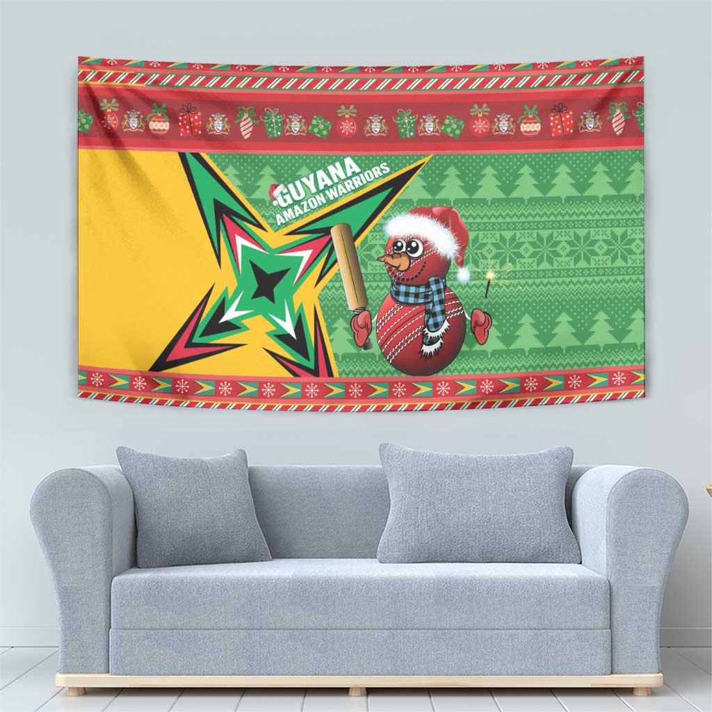 Guyana Cricket Christmas Tapestry Amazon Warriors Merry Xmas - Wonder Print Shop