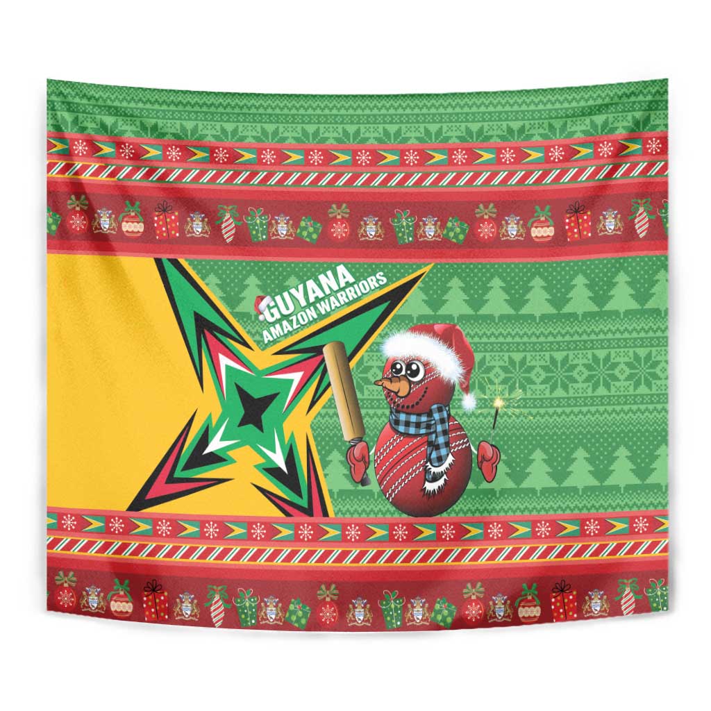 Guyana Cricket Christmas Tapestry Amazon Warriors Merry Xmas - Wonder Print Shop