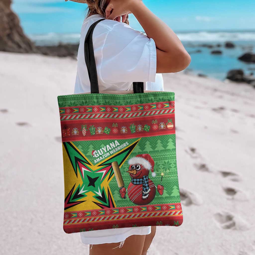 Guyana Cricket Christmas Tote Bag Amazon Warriors Merry Xmas - Wonder Print Shop