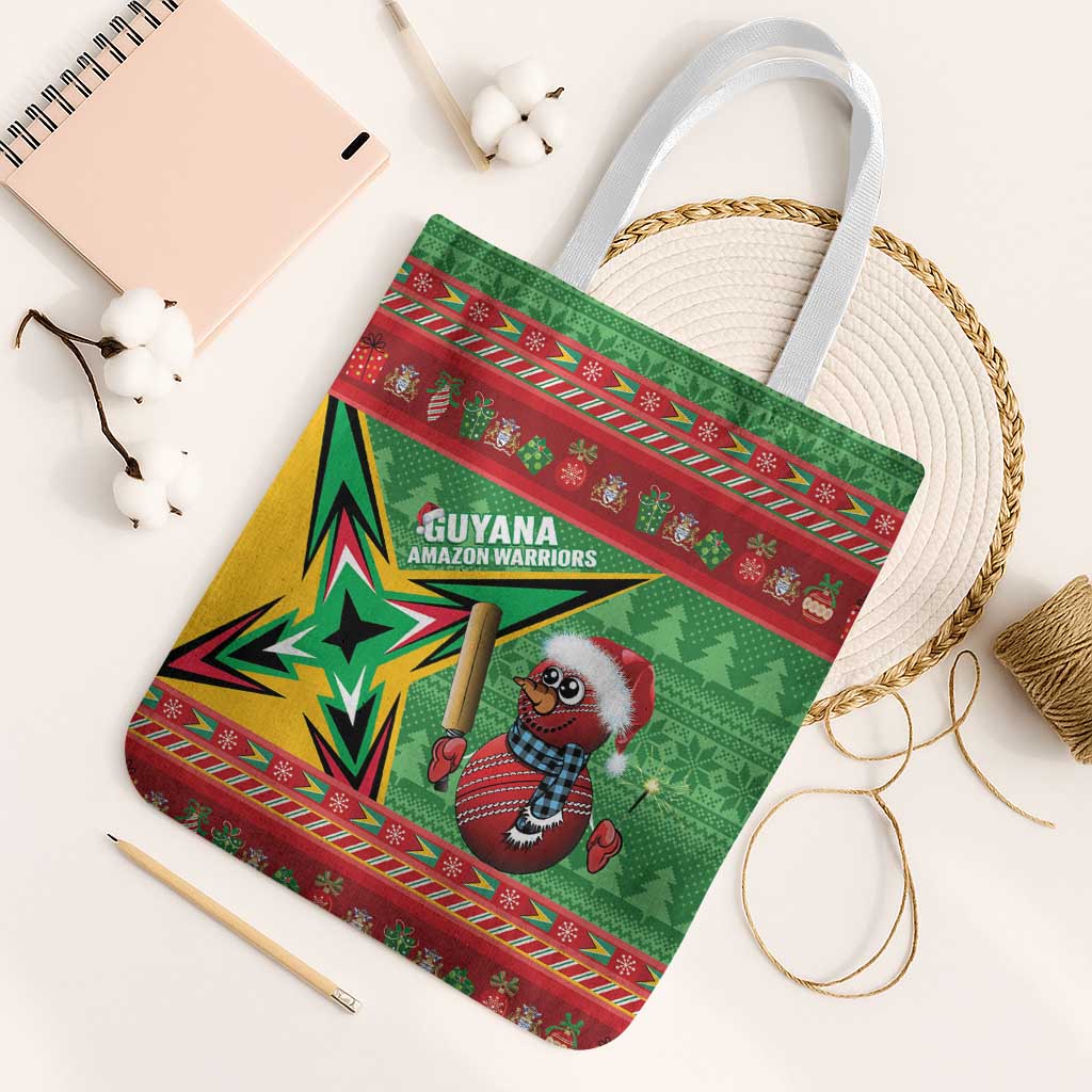 Guyana Cricket Christmas Tote Bag Amazon Warriors Merry Xmas - Wonder Print Shop