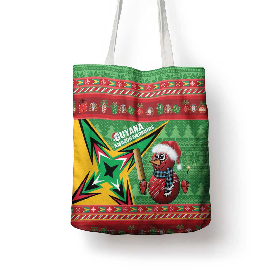 Guyana Cricket Christmas Tote Bag Amazon Warriors Merry Xmas - Wonder Print Shop