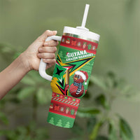 Personalized Guyana Cricket Christmas Tumbler With Handle Amazon Warriors Merry Xmas - Wonder Print Shop