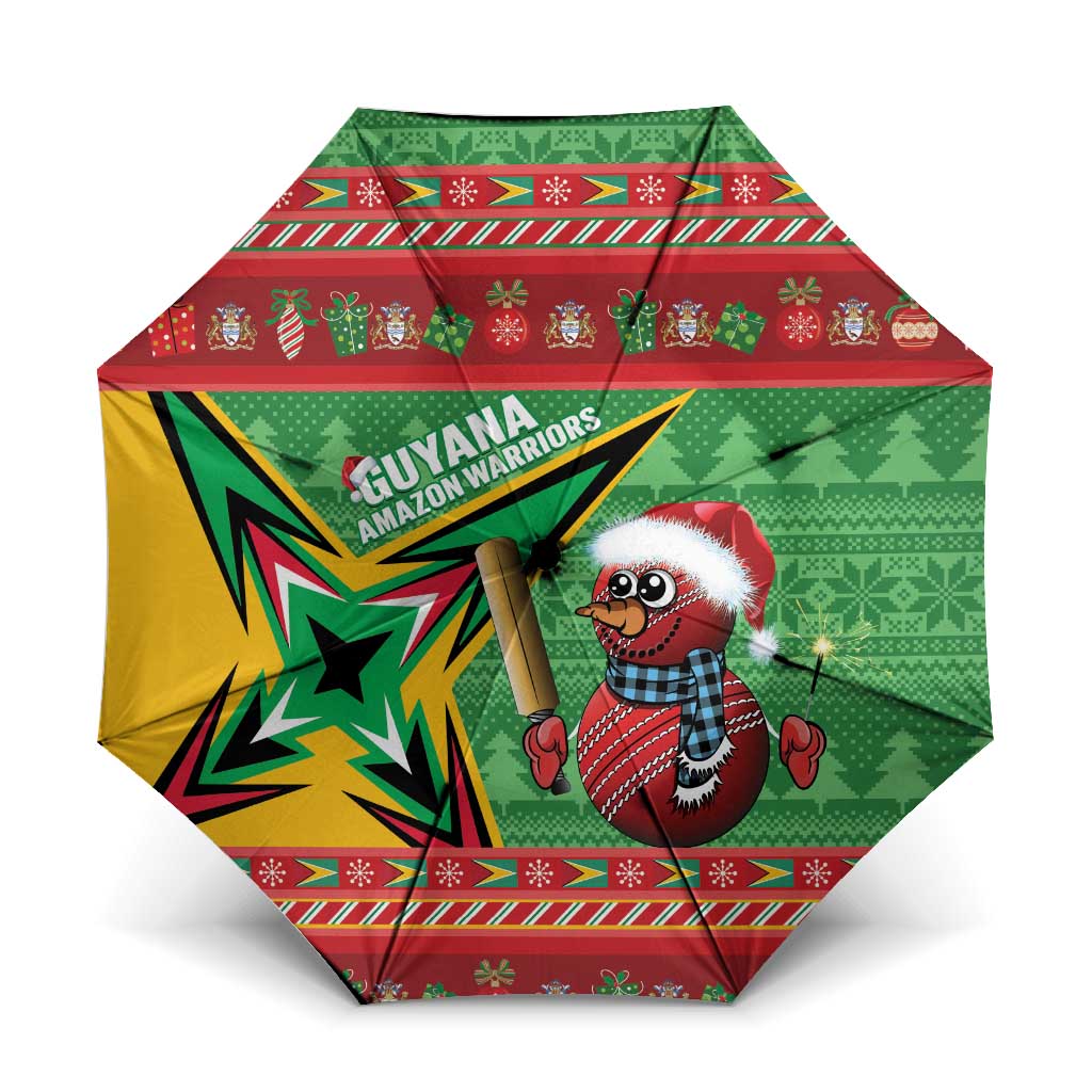 Guyana Cricket Christmas Umbrella Amazon Warriors Merry Xmas - Wonder Print Shop