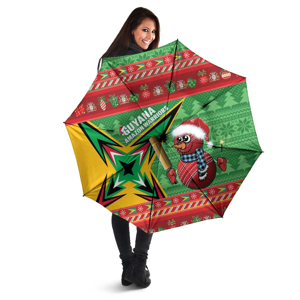 Guyana Cricket Christmas Umbrella Amazon Warriors Merry Xmas - Wonder Print Shop