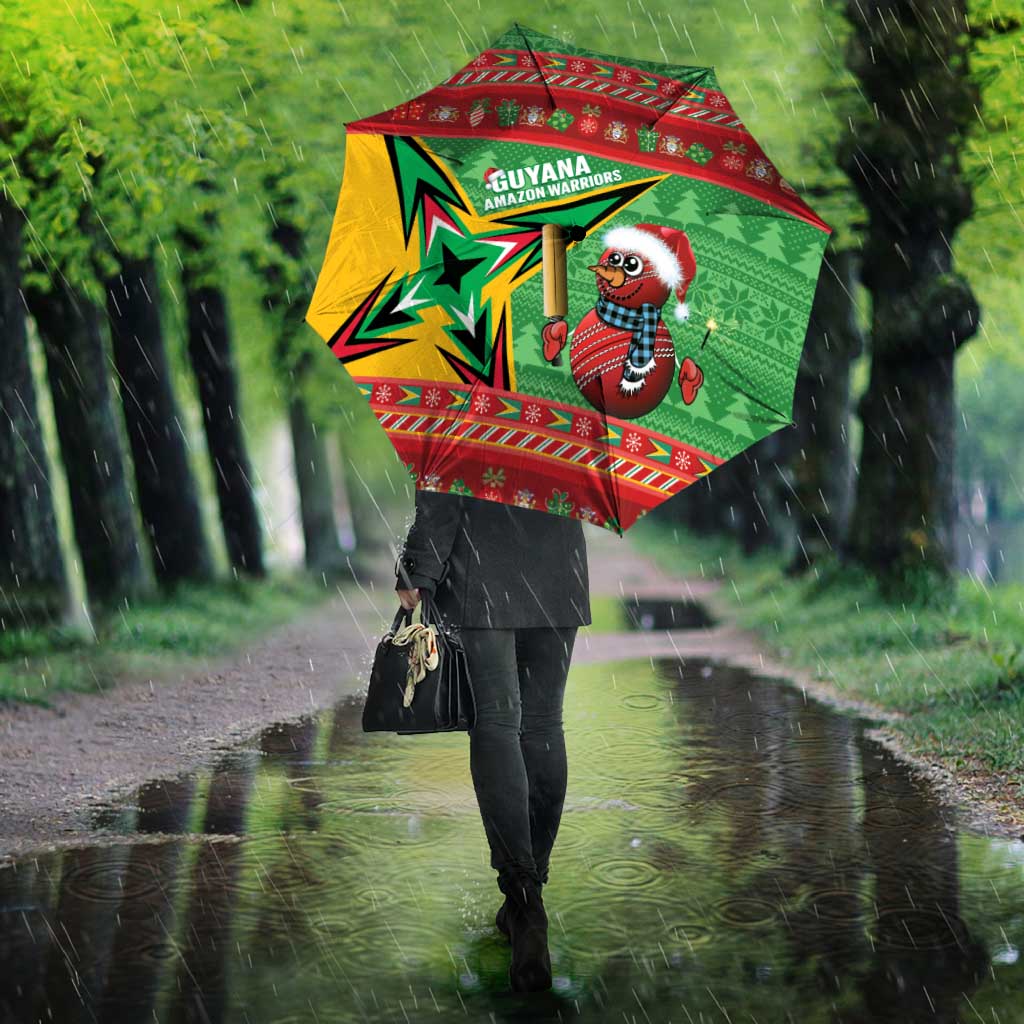 Guyana Cricket Christmas Umbrella Amazon Warriors Merry Xmas - Wonder Print Shop