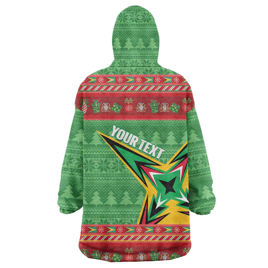 Personalized Guyana Cricket Christmas Wearable Blanket Hoodie Amazon Warriors Merry Xmas - Wonder Print Shop