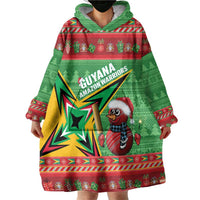 Personalized Guyana Cricket Christmas Wearable Blanket Hoodie Amazon Warriors Merry Xmas - Wonder Print Shop