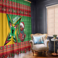 Guyana Cricket Christmas Window Curtain Amazon Warriors Merry Xmas - Wonder Print Shop
