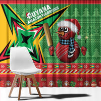 Guyana Cricket Christmas Window Curtain Amazon Warriors Merry Xmas - Wonder Print Shop