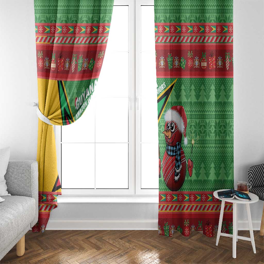 Guyana Cricket Christmas Window Curtain Amazon Warriors Merry Xmas - Wonder Print Shop
