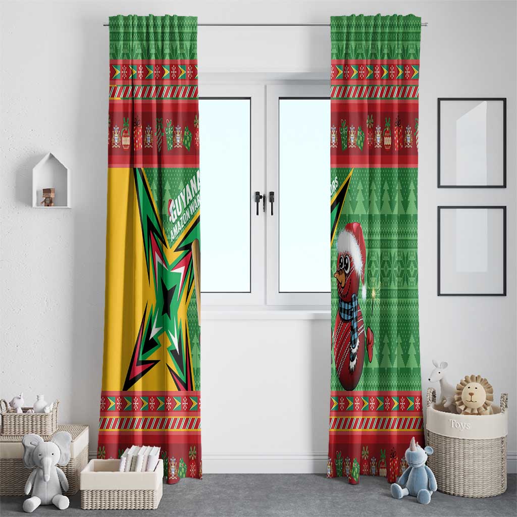 Guyana Cricket Christmas Window Curtain Amazon Warriors Merry Xmas - Wonder Print Shop