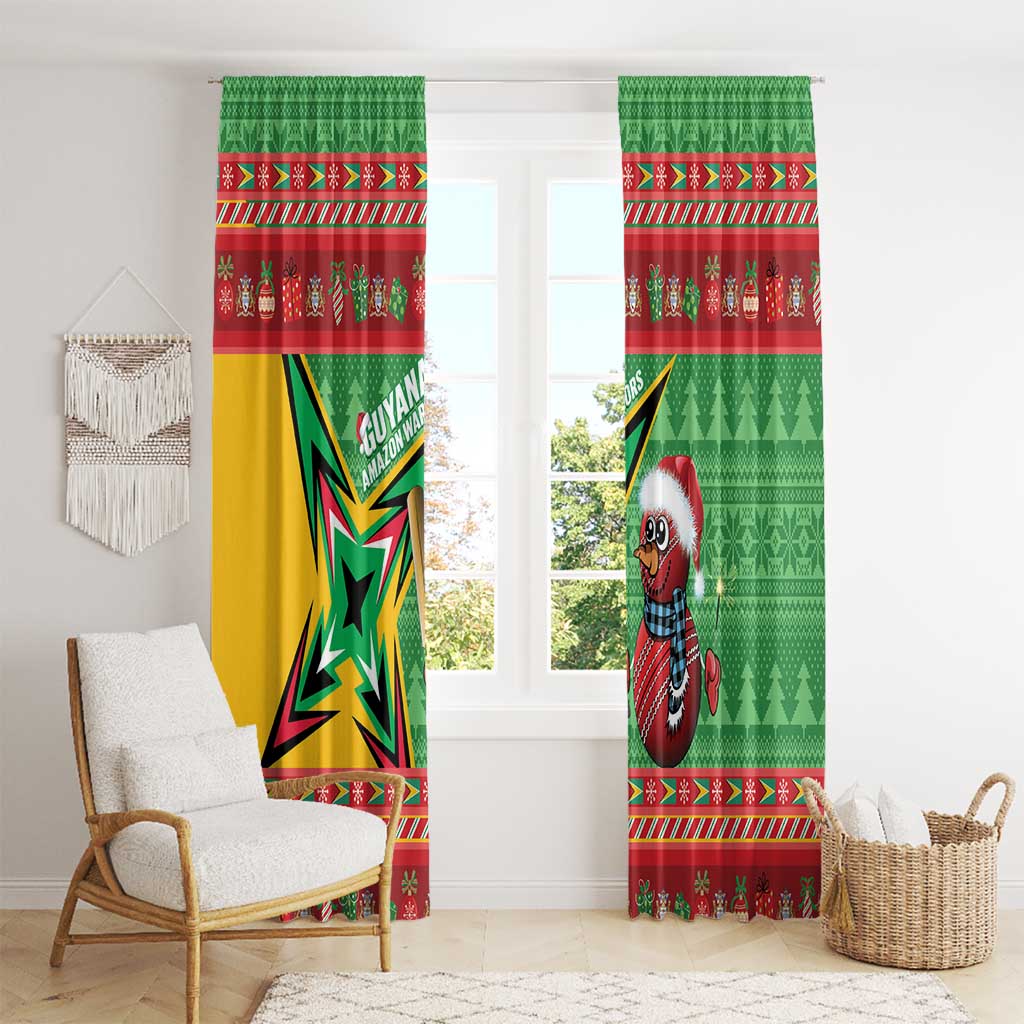 Guyana Cricket Christmas Window Curtain Amazon Warriors Merry Xmas - Wonder Print Shop