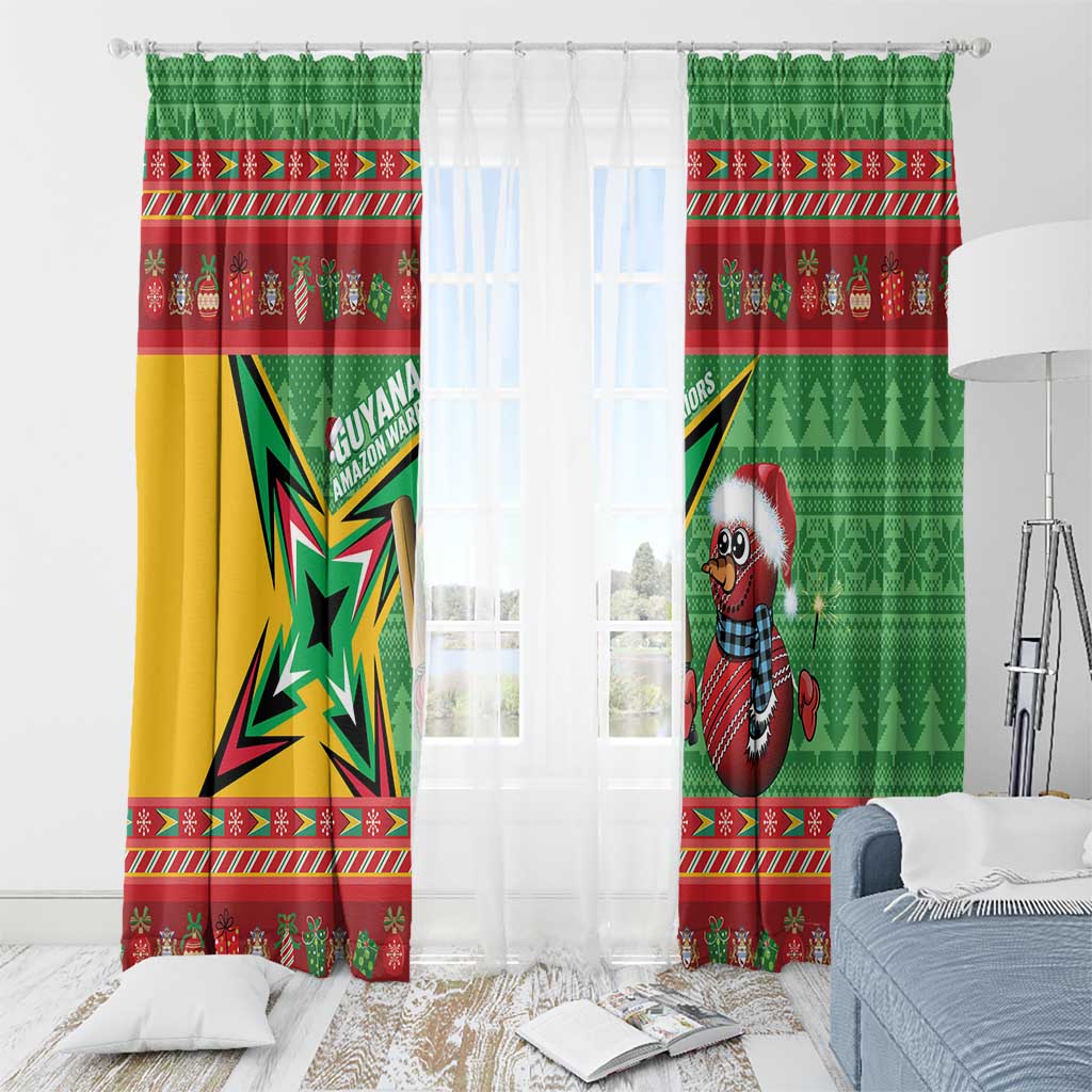 Guyana Cricket Christmas Window Curtain Amazon Warriors Merry Xmas - Wonder Print Shop