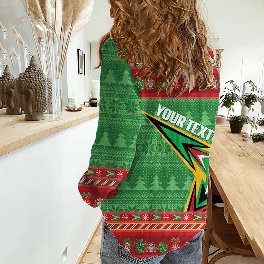 Personalized Guyana Cricket Christmas Women Casual Shirt Amazon Warriors Merry Xmas - Wonder Print Shop