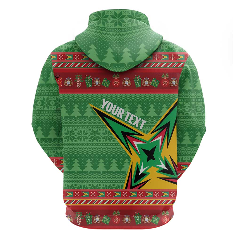 Personalized Guyana Cricket Christmas Zip Hoodie Amazon Warriors Merry Xmas - Wonder Print Shop