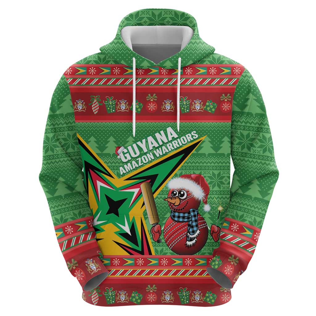 Personalized Guyana Cricket Christmas Zip Hoodie Amazon Warriors Merry Xmas - Wonder Print Shop
