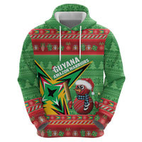 Personalized Guyana Cricket Christmas Zip Hoodie Amazon Warriors Merry Xmas - Wonder Print Shop