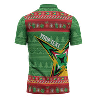 Personalized Guyana Cricket Christmas Zipper Polo Shirt Amazon Warriors Merry Xmas - Wonder Print Shop